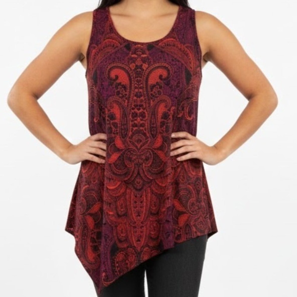 NEW Ruff Hewn Grey‎ Women Boho Asymmetrical Tank Top XS Lagenlook Whimsigoth